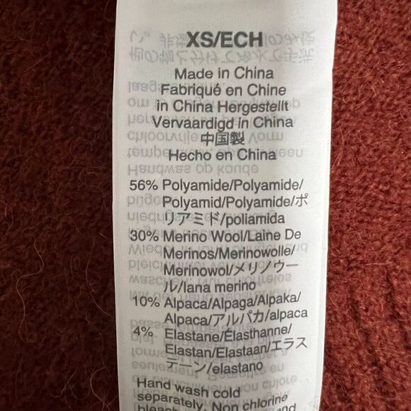 Madewell Bartlett V Neck Pullover Sweater Wool Blend Burnished Orange XS - Picture 12 of 14